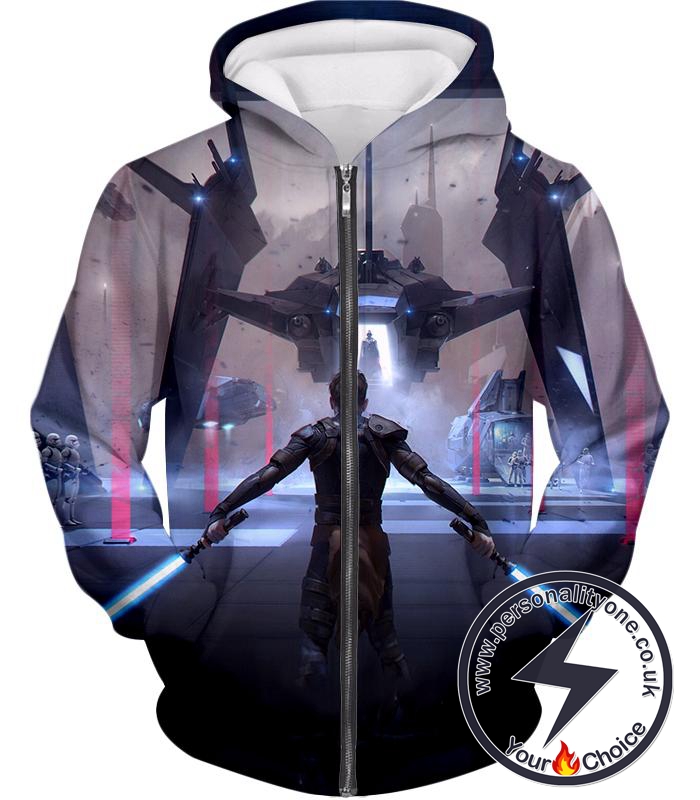 Star Wars Amazing Star Wars 3D Graphic Action Zip Up Hoodie